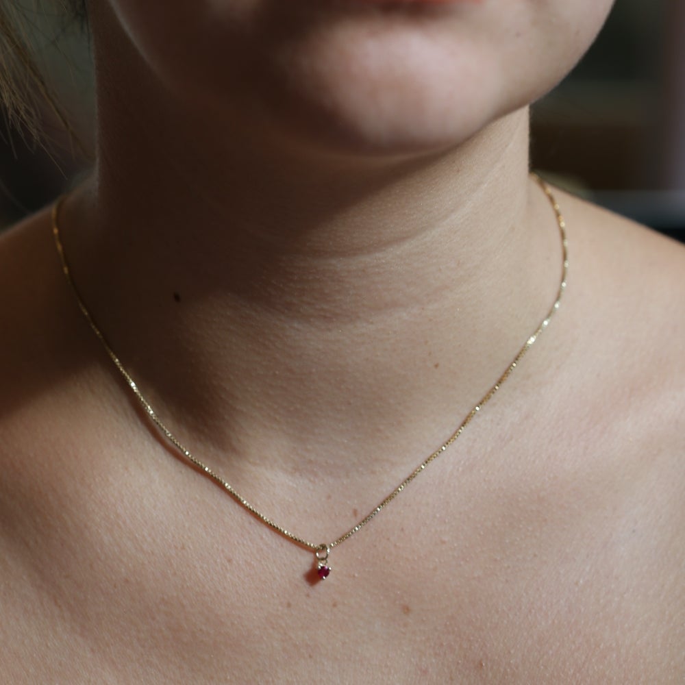 Charming Ruby TINY RUBY CHARM | 14K GOLD & RUBY – AngelaMonacojewelry