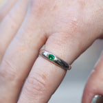 Angela Monaco Jewelry single gem dome ring sterling silver and emerald