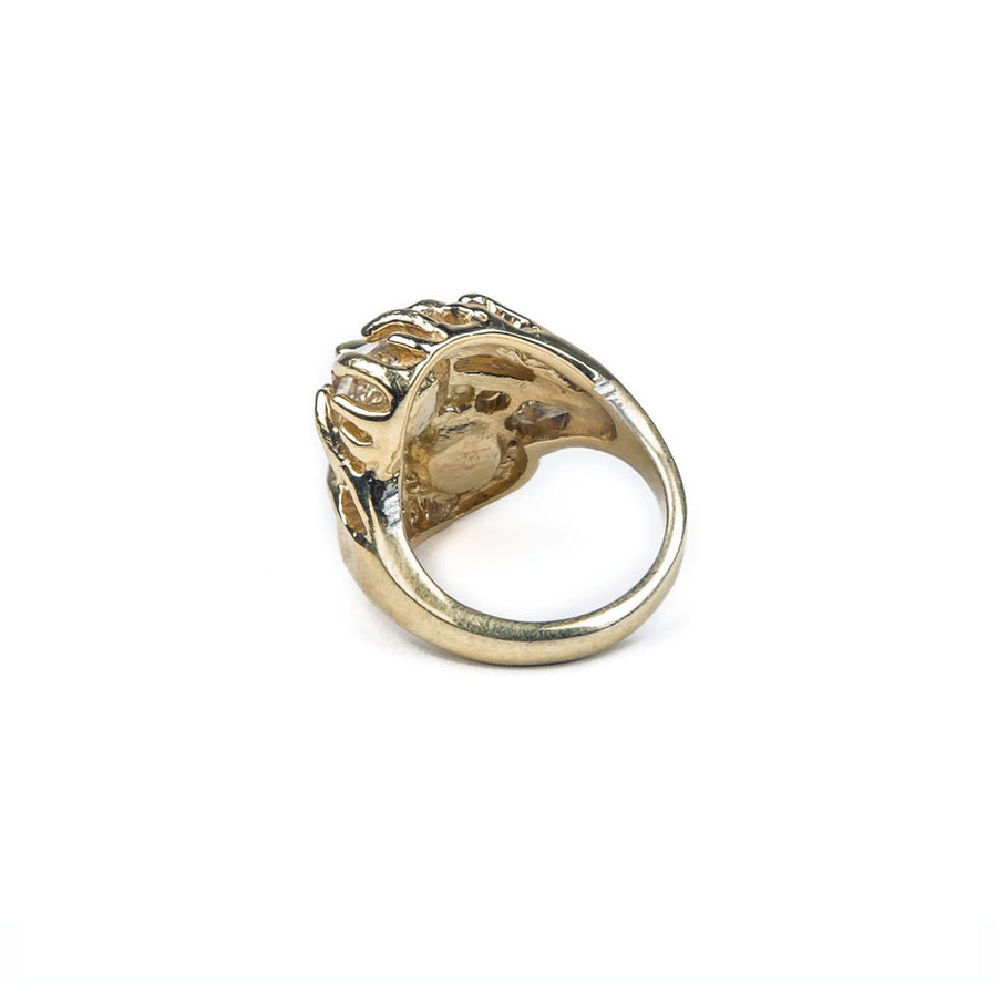 THISTLE RING | GOLD VERMEIL & HERKIMER - AngelaMonacojewelry