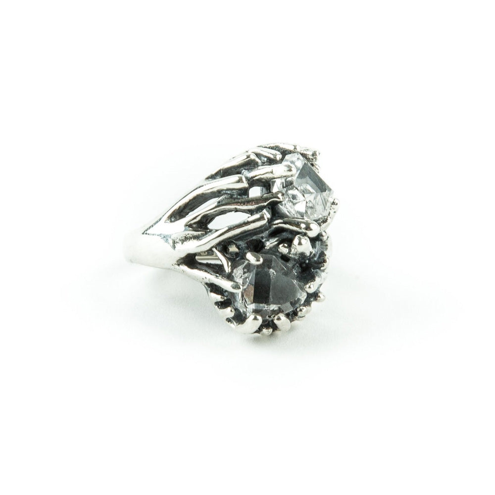 THISTLE RING | SILVER & HERKIMER - AngelaMonacojewelry
