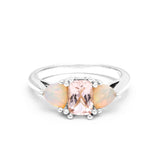 THREE STONE ENCHANTMENT RING | MORGANITE & OPAL