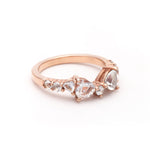 TRILLION PRAXIS CONTOUR BAND | ROSE GOLD & HERKIMER - AngelaMonacojewelry