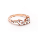 TRILLION PRAXIS CONTOUR BAND | ROSE GOLD & HERKIMER - AngelaMonacojewelry