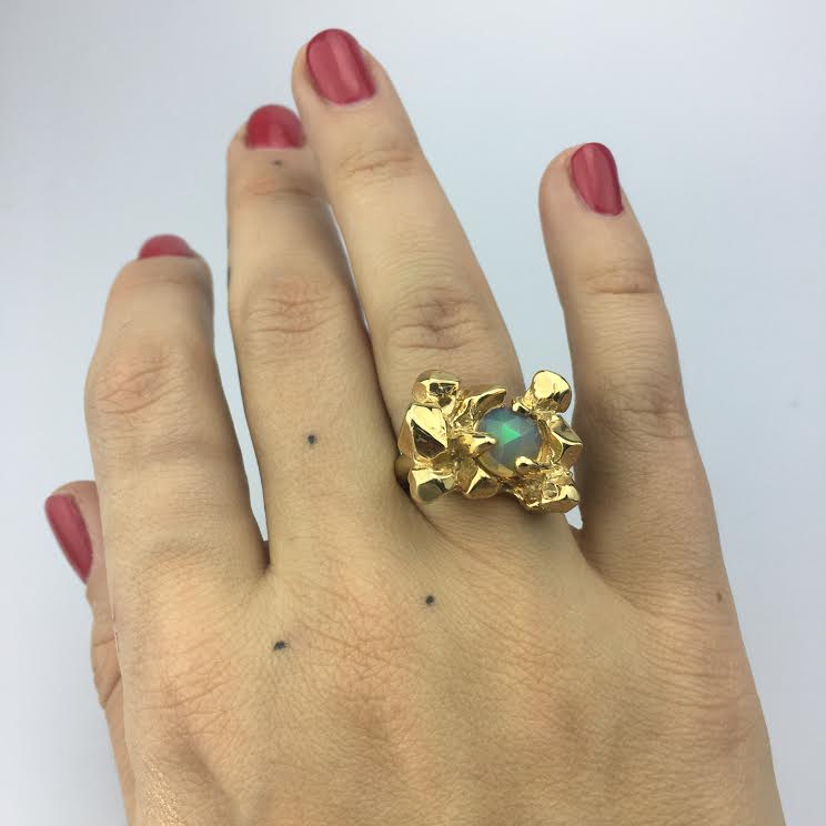 ELIXIR COCKTAIL RING | GOLD VERMEIL & OPAL - AngelaMonacojewelry