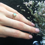 MATRIX HALO RING | GOLD VERMEIL & OPAL - AngelaMonacojewelry