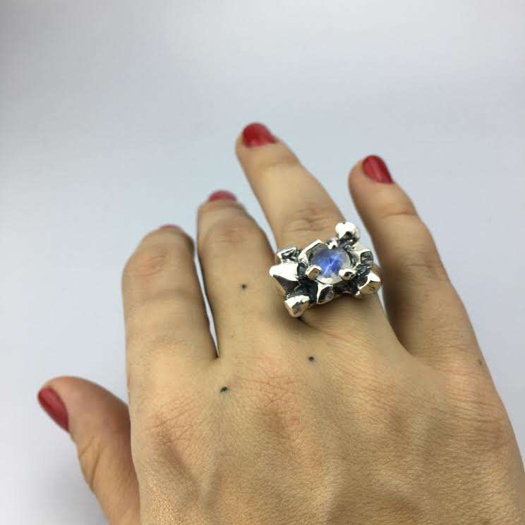 ELIXIR COCKTAIL RING | SILVER & MOONSTONE - AngelaMonacojewelry