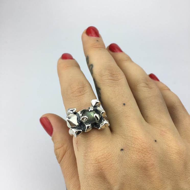 ELIXIR COCKTAIL RING | SILVER & LABRADORITE - AngelaMonacojewelry