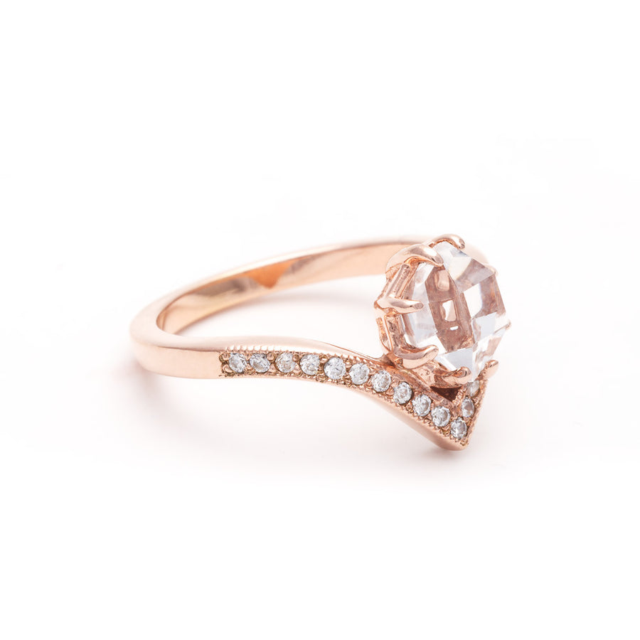 VENUSIAN RING | ROSE GOLD & HERKIMER DIAMOND