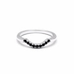 NEW | PAVE ARC 9 STONE CONTOUR BAND | SILVER & BLACK DIAMOND - AngelaMonacojewelry