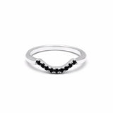 NEW | PAVE ARC 9 STONE CONTOUR BAND | SILVER & BLACK DIAMOND - AngelaMonacojewelry